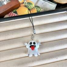 万圣节南瓜鬼卡通树脂吊坠手机挂绳，背包趣味装饰，可爱奇特手机挂绳，少女心软装饰，送给闺蜜/情侣的礼物，适用于手机、相机、钥匙扣、背包 - 彩色 - 查看 17