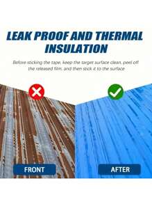 Ceci est un ruban industriel imperméable de 5 m de long sur 0,5 m de large, convenant aux surfaces métalliques, aux plastiques et aux carreaux ondulés. Il peut être utilisé pour réparer les fuites d'eau, fournir une protection contre l'ombre/l'isolation et empêcher l'oxydation et la rouille des surfaces métalliques.