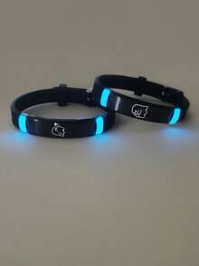 ATLVXJL 2pcs/Set Glow-In-The-Dark Friendship/Couple Bracelets, Fairy Heart Shape Design, Casual Couple Accessories Suitable For Daily Wear, Valentine's Day, Halloween Gifts - Multicolor - View 5