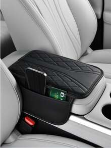 [Versión Mejorada] Cubierta para la consola central del coche - Accesorio interior universal del coche con 2 bolsillos de almacenamiento - Cubierta de reposabrazos de cuero Nappa premium, resistente a arañazos, resistente al desgaste, impermeable, adecuada para SUV, sedán, camión, etc. (Negro, Beige, Gris, Rojo) - Unitalla - Ver 18