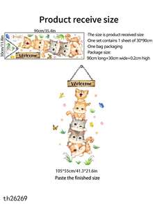 1pc Creative Cute Stacked High Dinosaurs Pattern Self-Adhesive Wall Stickers, Bedroom Bathroom Living Room Porch Home Decoration Wall Stickers, Removable Stickers, Wall Decor Decals