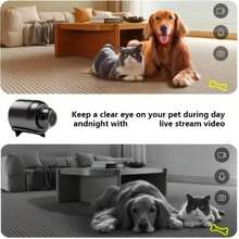 1/2 件迷你无线 WiFi 智能安全摄像头，1080P 高清，应用程序控制，AI 运动检测报警，声音监控，USB 供电，易于安装，宠物监控系统，猫眼摄像头，圣诞节和新年礼物
