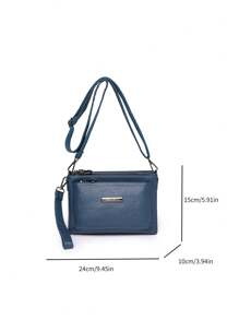 Bolso de hombro multiusos de color liso para mujer, bolso bandolera impermeable para uso empresarial y casual, bolso mensajero para la escuela y el trabajo, maletín negro para uso diario, bolso de viaje con múltiples compartimentos, regalo ideal para las vacaciones