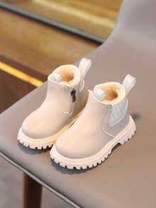 儿童靴子保暖内衬厚高帮冬鞋，2025冬季新款男童女童户外保暖雪地靴