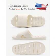 New-  Women's Shower Slipper, Quick Rying Non-Slip Slippers, Bathroom Hou & Pool San, In-Oor Slipper For Gym, Soft Sole, Beige, Size S, M, L, XL - 6-7 位小姐 5-6 位男士 - 查看 5