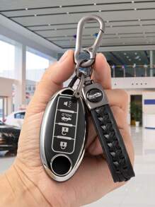 [Nissan Car Key Holder + Keychain 2pcs] Nissan Car Series Anti-Scratch & Anti-Drop + 0.1mm Ultra-Thin & Ultra-Quiet | 4-Button Precise Fit Car Models (Incl. Installation Screwdriver), Anti-Drop & Wear-Resistant Portable Design, 360° Signal Protection, Anti-Fingerprint Coating Maintains New Look [Please Check Details Page For Compatible Models]