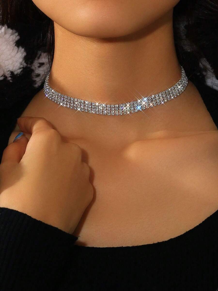 Rhinestone Chain Choker