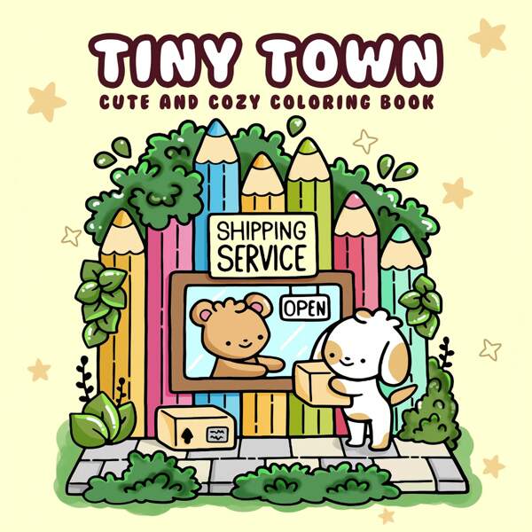 TINY TOWN: Coloring Book For Adults Featuring Cute Cozy Daily Activities For Relaxation (Cozy Spaces Coloring),Back To School,School Supplies