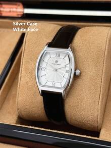 Pablo Raez 1 件 18K 金珠宝女式手表顶级全新酒桶形 IPG 镀不锈钢表壳奢华女士腕表夏季配饰 50 米防水罗马数字显示女士休闲时尚石英表黑色超细纤维皮革手链真条刻度透明白色表盘女式复古高级腕表适合日常使用教师礼物送给母亲或女朋友的流行款式派对装饰毕业婚礼礼物 - 均碼 - 查看 17