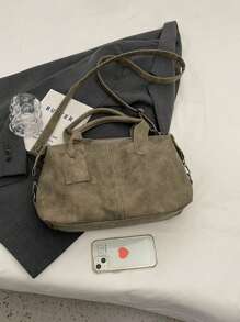 Nuevo bolso de mujer de piel sintética (PU) de estilo retro. Bolso de mano con cremallera y correa extraíble, ideal para el trabajo y los viajes. Colores: Gris, Negro, Verde