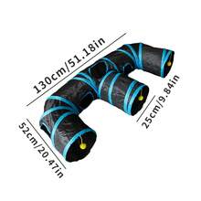 New Designed E-Shaped Cat Tunnel, Versatile Cat Self-Play Tunnel Toy, Removable & Washable, Rollable, Connectable, Suitable For All Seasons - Multicolor - View 4