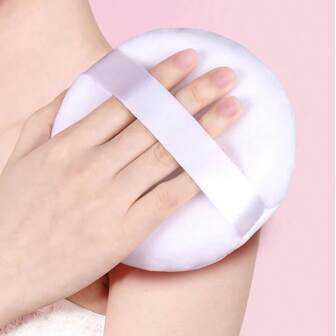 1 件/2 件超大号天鹅绒化妆粉扑，带缎面手柄 - 柔软的白色化妆海绵，适用于面部、身体和青少年 - 防过敏植绒材料，非常适合掸粉和混合粉底，这款大号白色粉扑具有超柔软蓬松的质地，可在您的皮肤上顺滑滑动。,化妆,便宜,房间装饰,梳妆台,旅行,卧室,化妆配件,粉扑,化妆搅拌器,粉扑,化妆海绵