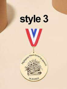 1pc Wooden Personalised Graduation Medals, Handmade Nursery And School Leavers Gifts, Personalised Nursery School Graduation Medals,Personalised Teacher Medal Gift Thank You Award School Hero Congratulations Best Teacher In The World - Red and Blue - View 10