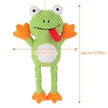 Juguetes para mascotas, muñeco de trapo para masticar y rana interactiva de peluche con forma de rana, resistente a mordiscos y con chillido