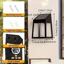2 Pieces Of Solar-Powered Tungsten Filament Wall Lights With Warm Light LEDs.200mah, They Areeasy To Install. Suitable For Decorative Lighting In Outdoor Gardens, Terraces, Fences And Paths, As Well As For Illuminating The Way Back Home. Made Of Plastic, Without Accessories, Powered By Solar Energy, With A Power Of 20W. - Solar-powered tungsten filament wall lights - 查看 7