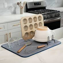 S&INC.Dish Drying, 16" X 18", Absorbent Microfiber Kitchen Counter, Dish Drying Pad Dishes, Utensils, Pots And Pans, Large, Charcoal - Stockinette - View 6