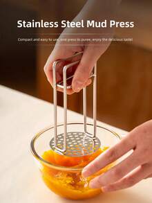 1 件不锈钢土豆捣碎器、土豆捣碎器、婴儿辅食捣碎器、土豆泥捣碎器、研磨捣碎器、防锈、可用洗碗机清洗、易于抓握 - 非常适合软性食物（家庭厨房必备） - 銀色 - 查看 5