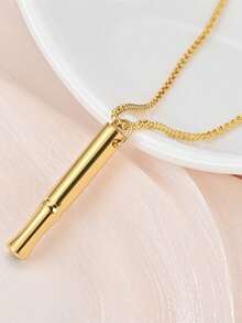 1pc Fashion Yoga Meditation Breathing Pendant Necklace, Anti-Anxiety Stress Relief Jewelry, Versatile Party Accessory, Edgy Street Sporty Hiphop Style Stainless Steel Necklace, Gift For Friends, Birthday, Popular Daily Wear Accessories - Meditation Necklace - View 3