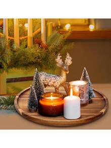 1/2 件木质托盘，适用于盛放食物、小吃、饮料、寿司、牛排、披萨、甜点、蛋糕、面包、早餐、咖啡、茶、熟食拼盘、水果拼盘，易于清洁，非常适合节日、情人节、圣诞节