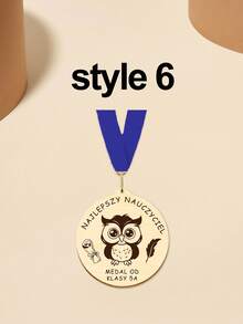 1pc Wooden Personalised Graduation Medals, Handmade Nursery And School Leavers Gifts, Personalised Nursery School Graduation Medals,Personalised Teacher Medal Gift Thank You Award School Hero Congratulations Best Teacher In The World - Red and Blue - View 15