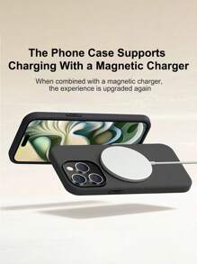 VRNOEI Luxuriöses magnetisches kabelloses Ladehülle-Set kompatibel mit iPhone 16 14 13 12 11 15 Pro Max mit Samtausstattung, kompatibel mit iPhone 16 15 14 Plus Handyhülle Zubehör