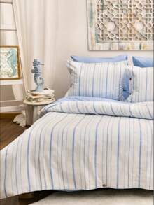 土耳其制造 - BESTİNA GOLD Harmony Hues 色织两件套双人及单人尺寸羽绒被套 | 160x220 厘米羽绒被套及 50x70 厘米枕套 | 90% 棉 10% 涤纶