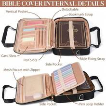 Bible Cover Women Bible, Large Bible Bag/Shoulder Strap, Bible Study Supplies Bible Journaling Kit Pink Book Carrying With Bible Highlighters, Mothers Day Christian Gifts Women2025 - 淺粉色 - 查看 4