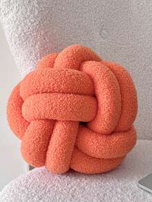 1pc Plush Sherpa Knot Ball Decorative Pillow, Home Decor Accent Cushion For Sofa Bedroom, Halloween Gift - Multicolor - View 22