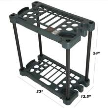 Estante de almacenamiento compacto para jardín Stalwart 75-ST6011 que se adapta a más de 30 herramientas - Negro - Ver 3