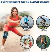 可调节压缩护膝，带侧稳定器和髌骨凝胶垫，用于膝盖支撑，带可拆卸金属条支撑的护膝，适用于男士和女士，用于跑步、锻炼、日常生活的护膝健身房配件护膝运动护膝健身房护膝