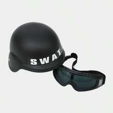1 Conjunto De Fantasia De Policial, Acessórios De Plástico Para Baile De Máscaras, Escudo Antimotim Da Swat, Capacete Tático, Bastão, Luvas, Acessórios Para Festas, Acessórios Para Fotografia