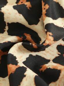 Women's Backless Leopard Print Patchwork Bikini Set (Top And Bottom), Casual Summer - Orange - View 7