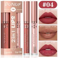 DUNUF Lip Gloss Lip Oil Set 2 Pieces Set Not Easy To Stick Cup Matte Lip Gloss Set Waterproof Long-Lasting Non-Fading Moisturizing - Multicolor - View 28
