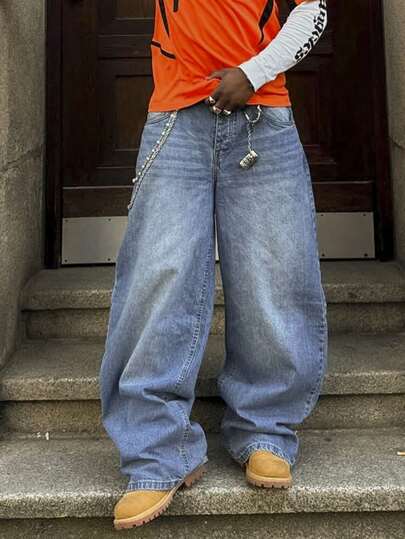 Jeans pretos vintage retrô masculinos estilo Y2K, lavados, soltos, de perna larga e folgada, perna reta, Denim folgados, presente perfeito para marido e namorado