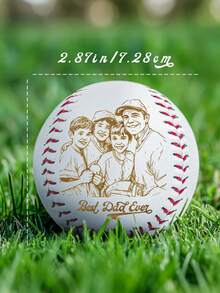 Regalo personalizado del Día del Padre - Pelota de béisbol grabada con foto, recuerdo de béisbol personalizado, ¡el mejor papá!, pelota de béisbol con foto personalizada - Blanco - Ver 6