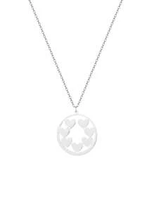 Customized Multi-Name Necklace Heart-Shaped Couple Necklace, Minimalist Style Personalized Necklace With Multiple Names Of Family Members, Stainless Steel DIY Name Necklace Student Teacher Back To School Season Jewelry