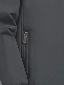 1pc Men's Casual Stand Collar Cotton-Padded Jacket, Fashionable & Comfortable Outerwear For Autumn/Winter - Xám - Xem 3