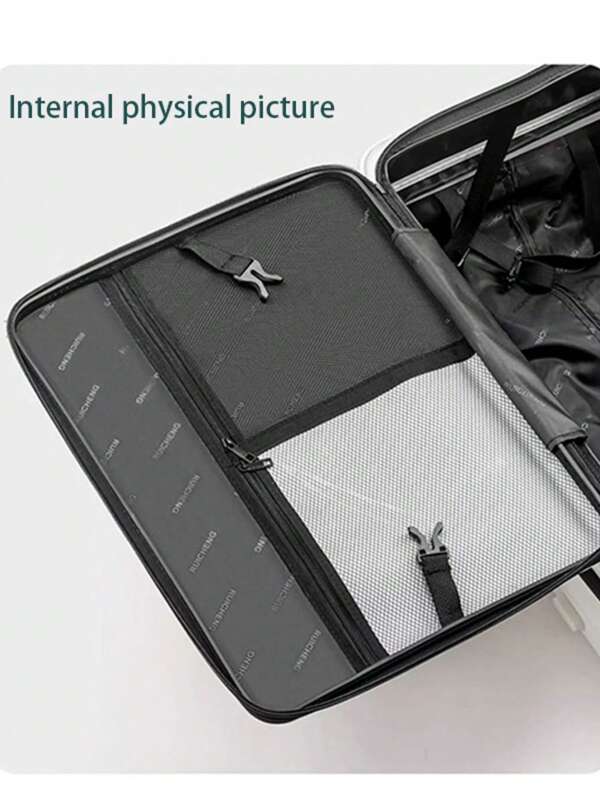 1 pieza Maleta vertical de apertura frontal de 20 pulgadas, de gran capacidad y duradera, con bolsillo para portátil + ruedas giratorias de 360° + cerradura TSA, adecuada para viajes de negocios, para hombres y mujeres, excelente regalo y accesorio de viaje