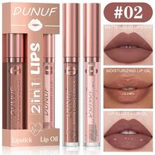 DUNUF Lip Gloss Lip Oil Set 2 Pieces Set Not Easy To Stick Cup Matte Lip Gloss Set Waterproof Long-Lasting Non-Fading Moisturizing - Multicolor - View 14