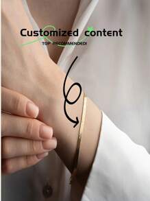Pulsera de cadena de hioides de acero inoxidable personalizada con colgante con nombre grabado por láser - regalo elegante para aniversarios, San Valentín, mejores amigos, conmemoración familiar, Navidad - apropiado para uso diario y aniversarios