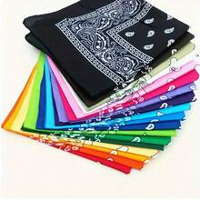 2 Stück bunte Paisley Stirnband Schals - Weiche Polyester, maschinenwaschbar, mehrfarbige quadratische Kopftücher, geeignet für Männer und Frauen - ideal zum Laufen, als Accessoire und Geschenk, Stirnband (Zufallsfarbe)