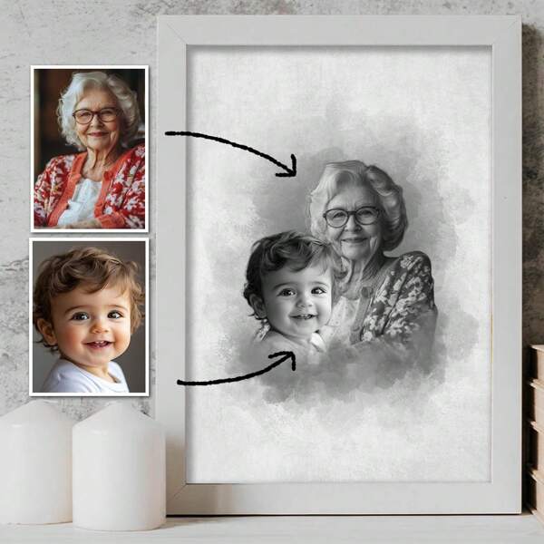 1 Stück, fügen Sie Ihre Liebsten zu Fotos hinzu, haben Sie einen Vater oder eine Mutter verloren, holen Sie sich Familienporträts aus Fotos, personalisierte kombinierte Fotos, personalisierte Weihnachtsgeschenke, Gedenk-Geschenke für Mama und Papa, Geschenk