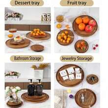 1/2 件木质托盘，适用于盛放食物、小吃、饮料、寿司、牛排、披萨、甜点、蛋糕、面包、早餐、咖啡、茶、熟食拼盘、水果拼盘，易于清洁，非常适合节日、情人节、圣诞节