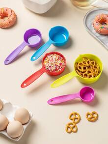 5pcs/10pcs Colorful Measuring Cups And Spoons Set For Kitchen Baking - Multicolor - View 5