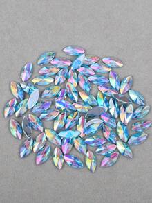 100 cái/gói, Đá giả Acrylic hình mắt ngựa 7*15mm, Đá giả đáy phẳng có đế bạc, Đá giả mắt ngựa nhọn không có lá kim, Dùng cho đồ thủ công tự làm, Trang phục khiêu vũ, Túi xách, Giày dép - Nhiều màu - Xem 5