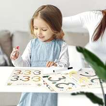 32 Seiten wiederverwendbare Übungsbücher für Bildung, löschbare Schreibtafeln, Papiermaterialien, geeignet für Kontrolltraining und Erleuchtungsübungen für Kinder von 3-6 Jahren, Rückkehr zur Schule