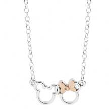 bandai 1pc Disney Cute Minnie Mouse Bow Knot Pendant Popular Cartoon Figure Necklace Mickey Mouse Minnie Pendant Necklace