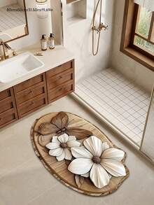 1pc Vintage Floral & Butterfly Bathroom Entrance Mat, Made Of Diatomaceous Earth, Absorbent Quick-Dry, Soft & Comfortable, Easy To Clean, Durable, Reusable, Bathroom Rug, Kitchen Mat, Bathroom Mat, Door Mat, Small Carpet, Carpet, Mat, Home Decor, Area Rug, Outdoor Mat, Bedroom Rug, Washable Carpet - Multicolor - View 15