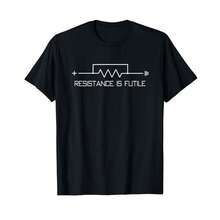 Resistance Is Futile Funny Resistor T-Shirt T-Shirt% SP Gifts For Him - Black - View 1