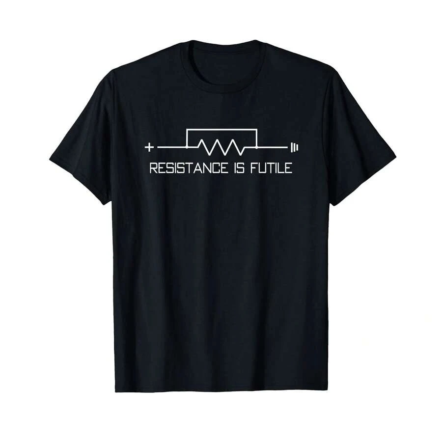 Resistance Is Futile Funny Resistor T-Shirt T-Shirt% SP Gifts For Him - Black - View 1